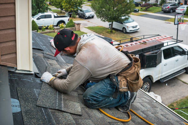 Professional Flat Roof Repair technician working in Stafford, NY